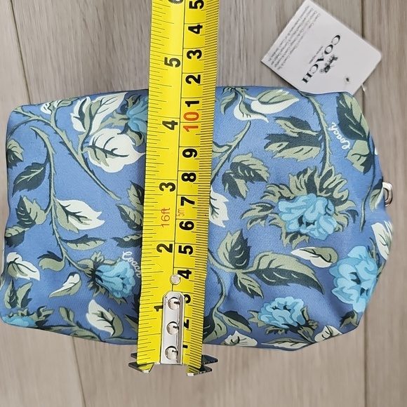 NWT Coach 67122 Boxy Cosmetic Case In Sleeping Rose Print, Small 6.5x3.75" - Picture 15 of 15